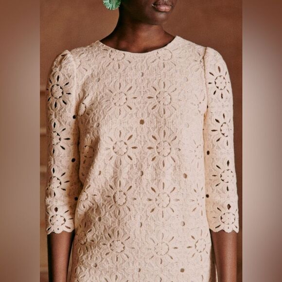 NEW SEZANE Krissy Crochet dress in Ecru - Picture 5 of 11